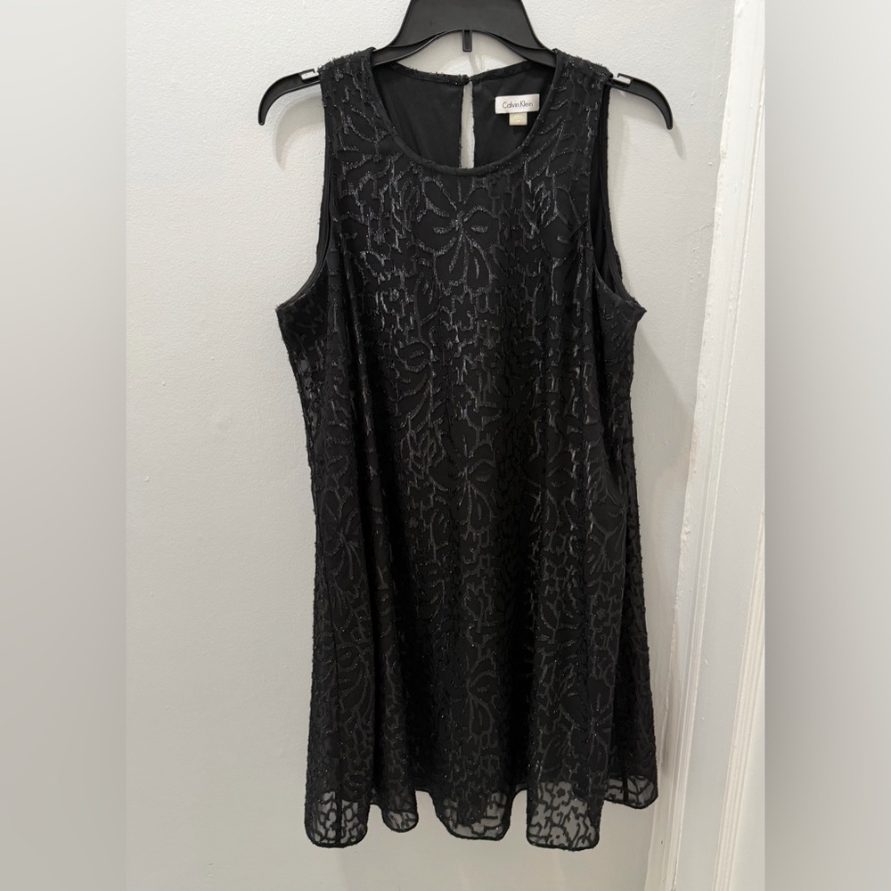 Calvin Klein Black Floral Shift Dress